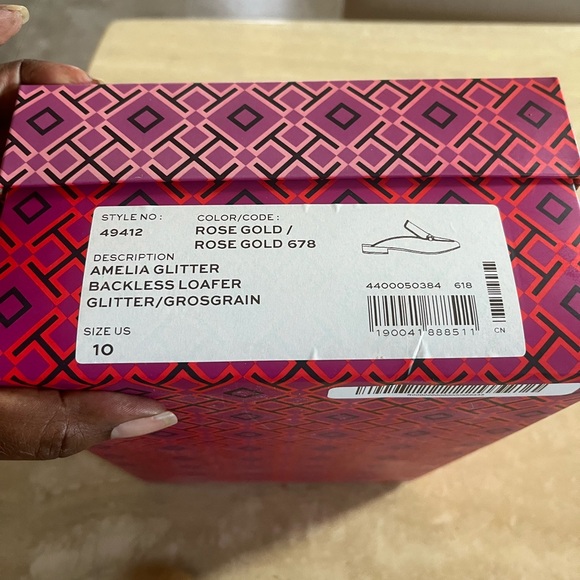 Tory Burch Rose Gold Glitter Mules - Picture 4 of 4